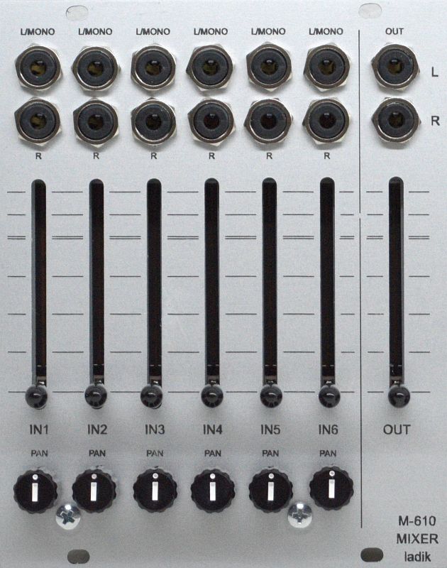 M-610 6ch stereo slider mixer (20HP) – ladik.eu